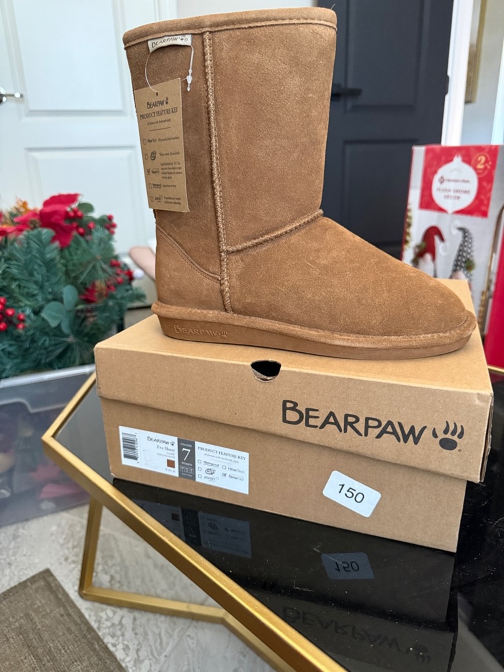 BearPaw Classic Suede Shearling Boot - Chestnut Brown
